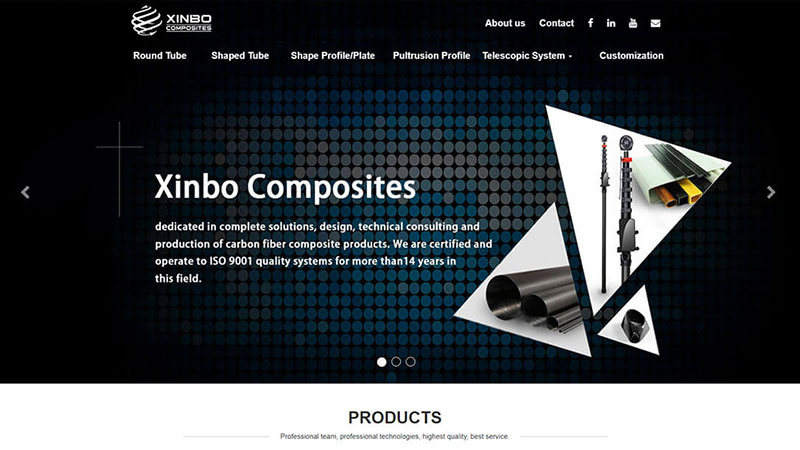 B2B独立站：碳纤维制品 - HTML5自适应营销网站